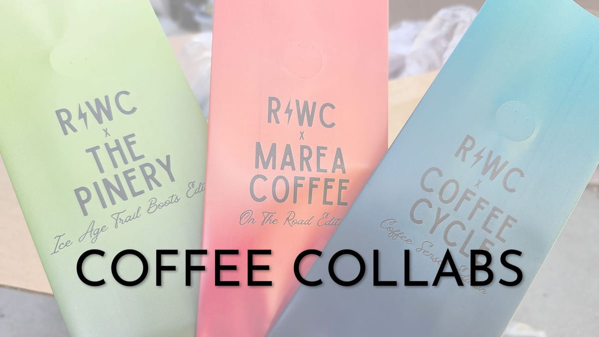 Header image of three overlapping coffee bags with the title Coffee Collabs.